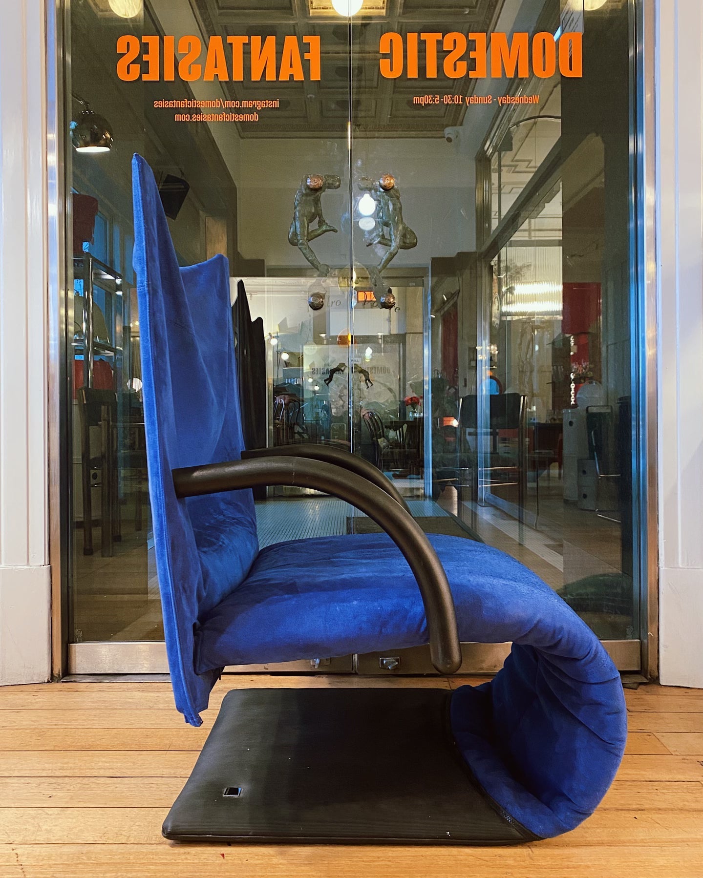 LIGNE ROSET / The Zen Chair in Blue Suede by Claude Brisson