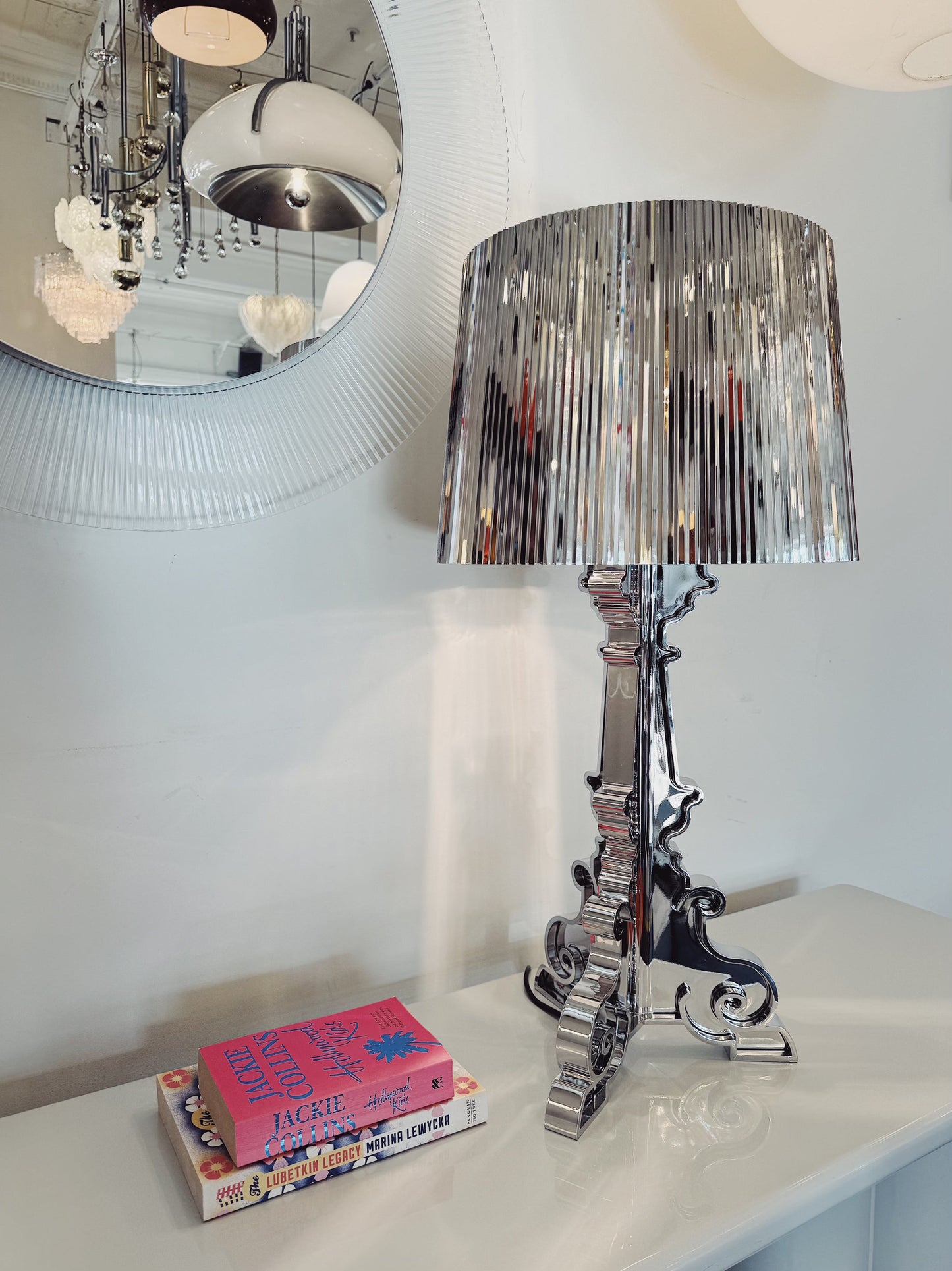 KARTELL / Metallic Silver Bourgie Table Lamp by Ferruccio Laviani
