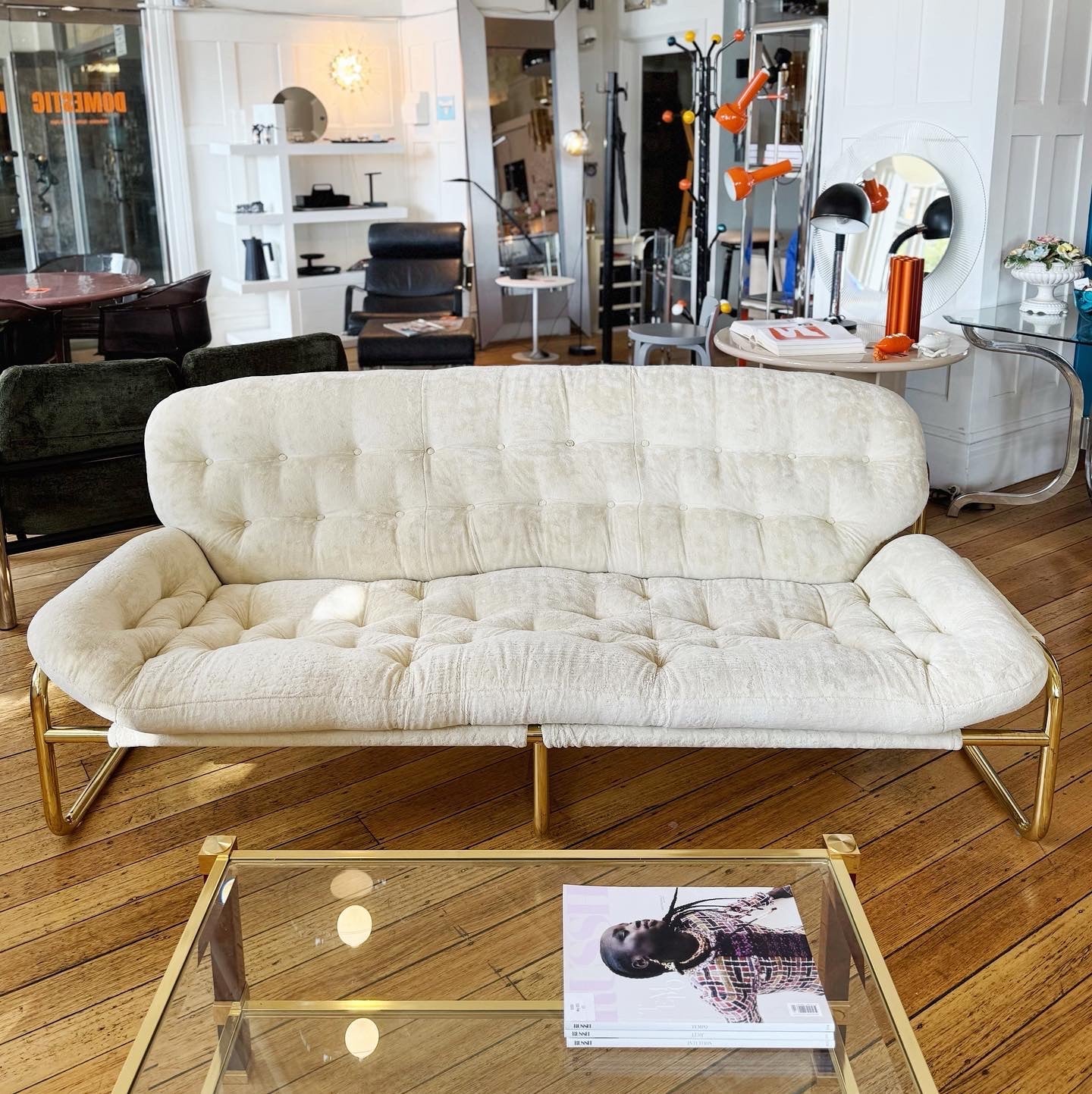 SWED-FORM / 1970s Creamy Regency Sofa by John-Bertil Häggström