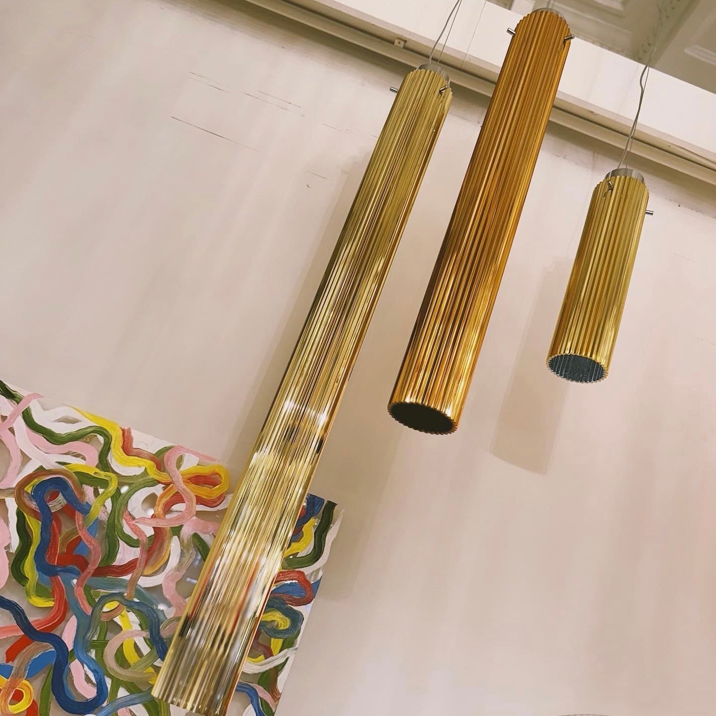 KARTELL / Rifly Metallic Copper Gold Suspension Lamp by Ludovica + Roberto Palomba