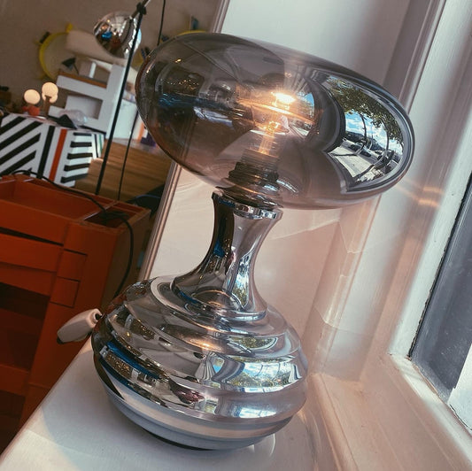FANTASY #278 / Vintage Italian Chrome Space Age Lamp