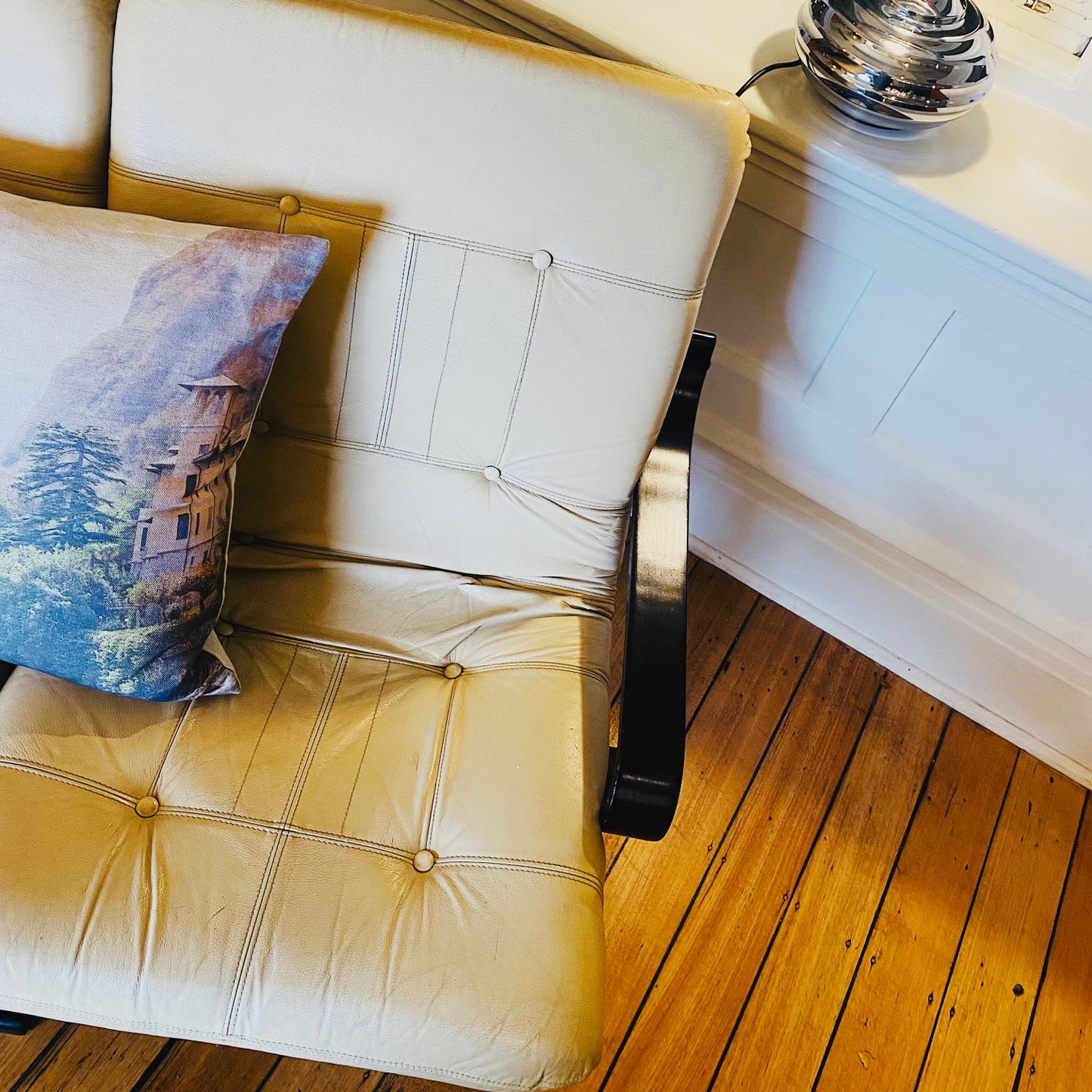 FANTASY #286 / Danish Deluxe Two Tone Leather Sofa