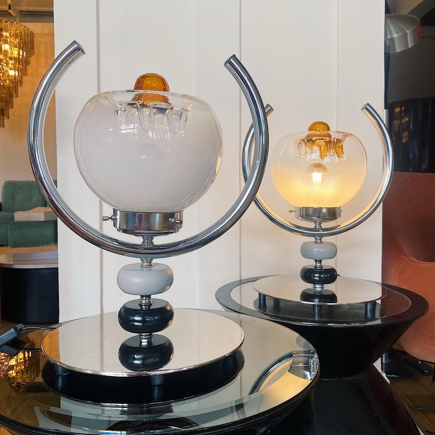 FANTASY #296 / Vintage Space Age Mazzega Murano Lamps