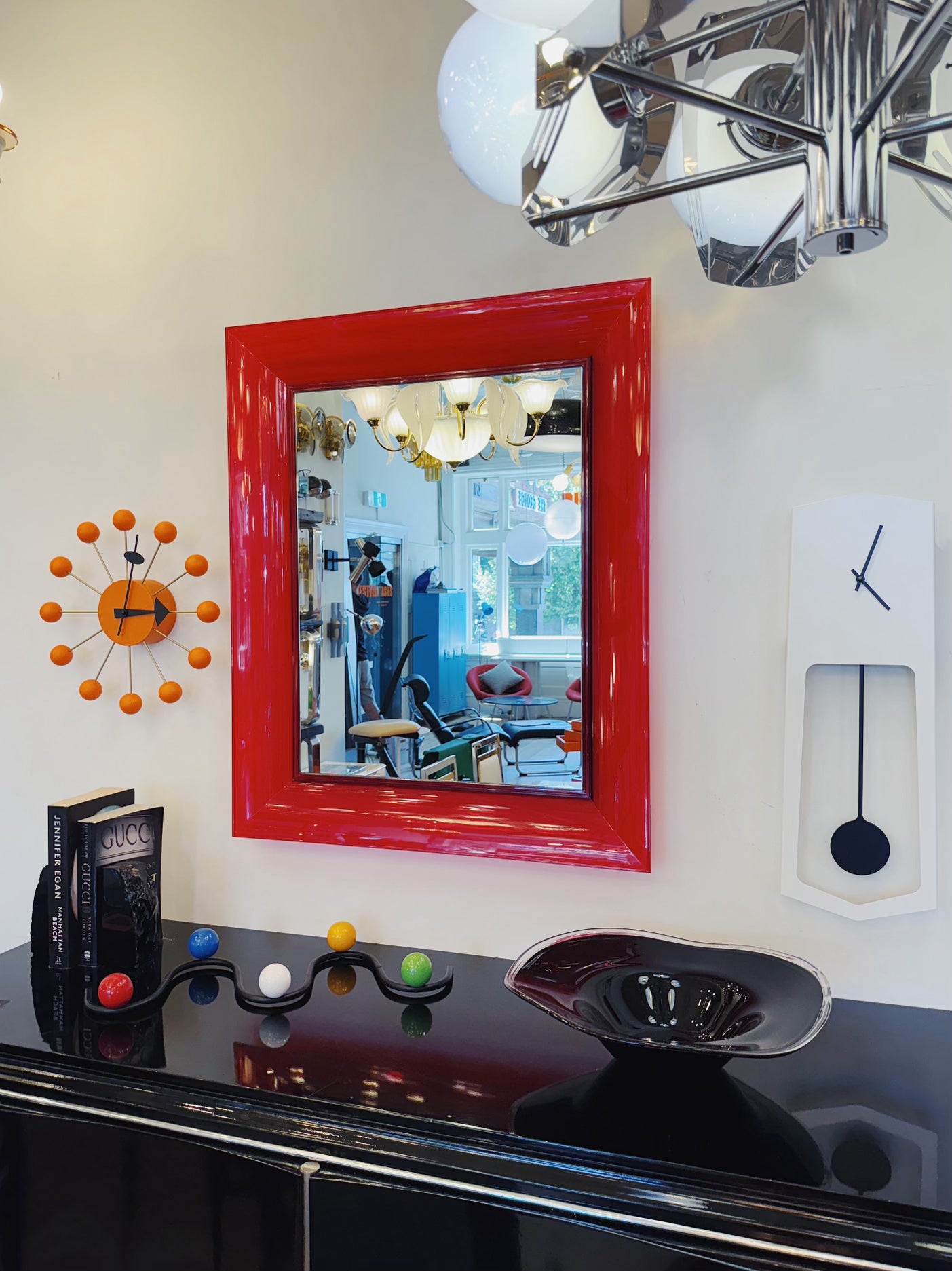 KARTELL / Francois Ghost Mirror by Philippe Starck - Red