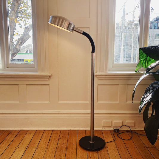 VINTAGE IKEA / Galvanised Chrome Floor Lamp