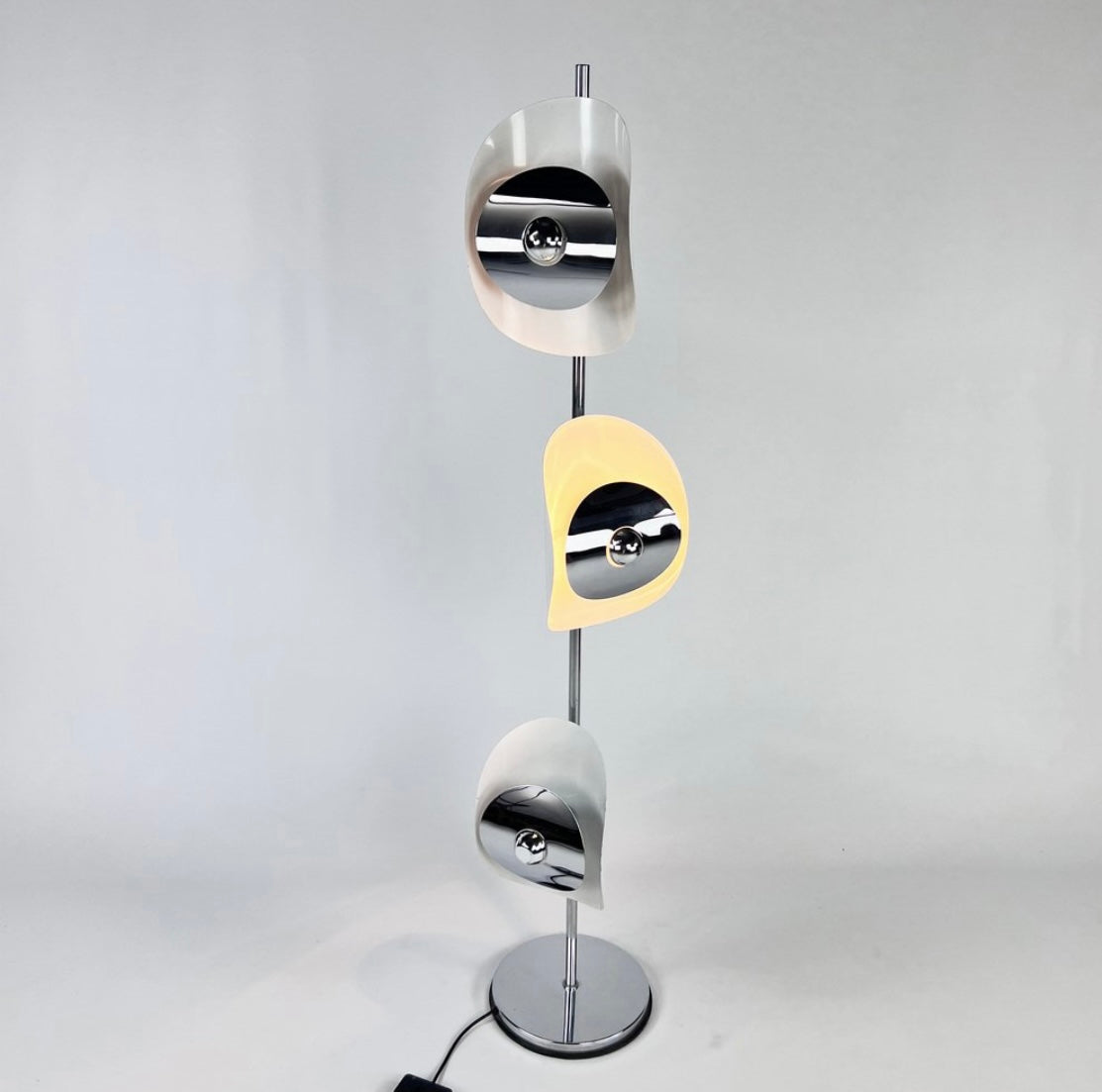 BREVETTATO / 1970s Chrome Italian Floor Lamp