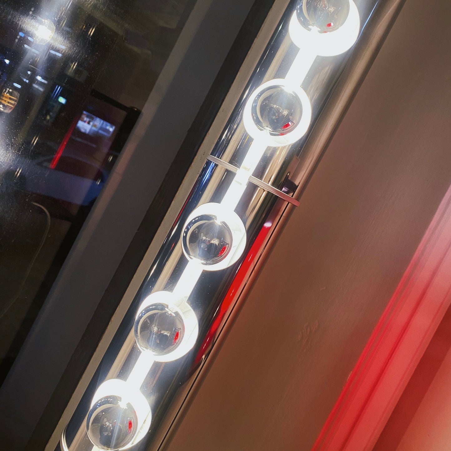 LUCI / 1970's Chrome + Stone Pillar Floor Lamp