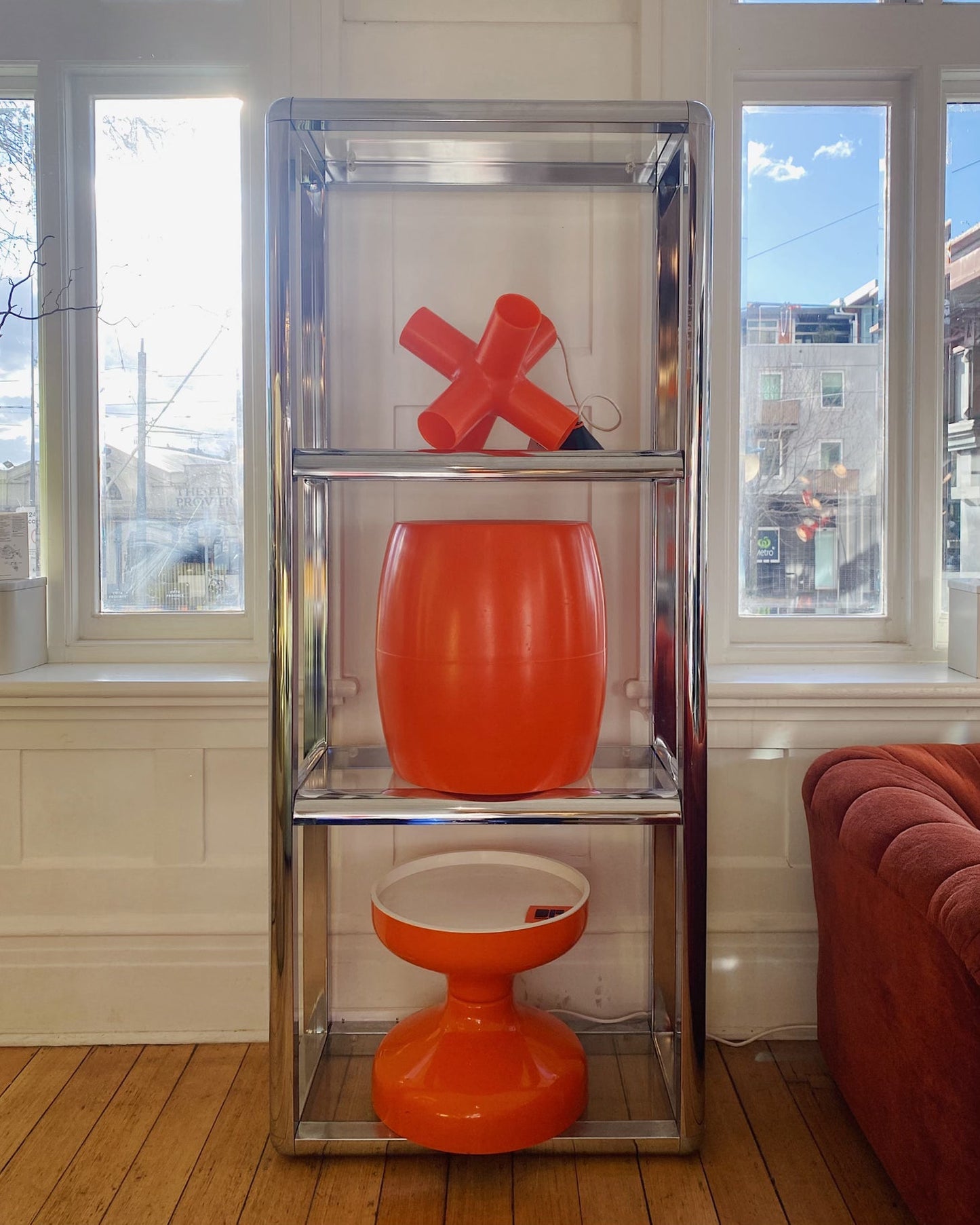 FANTASY #341 / Post Modern Chrome Shelving Unit