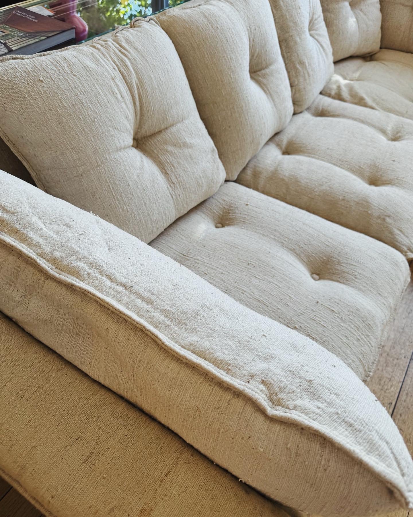 FLER / 1970s Oatmeal 5 Piece Modular Sofa Setting + Ottoman