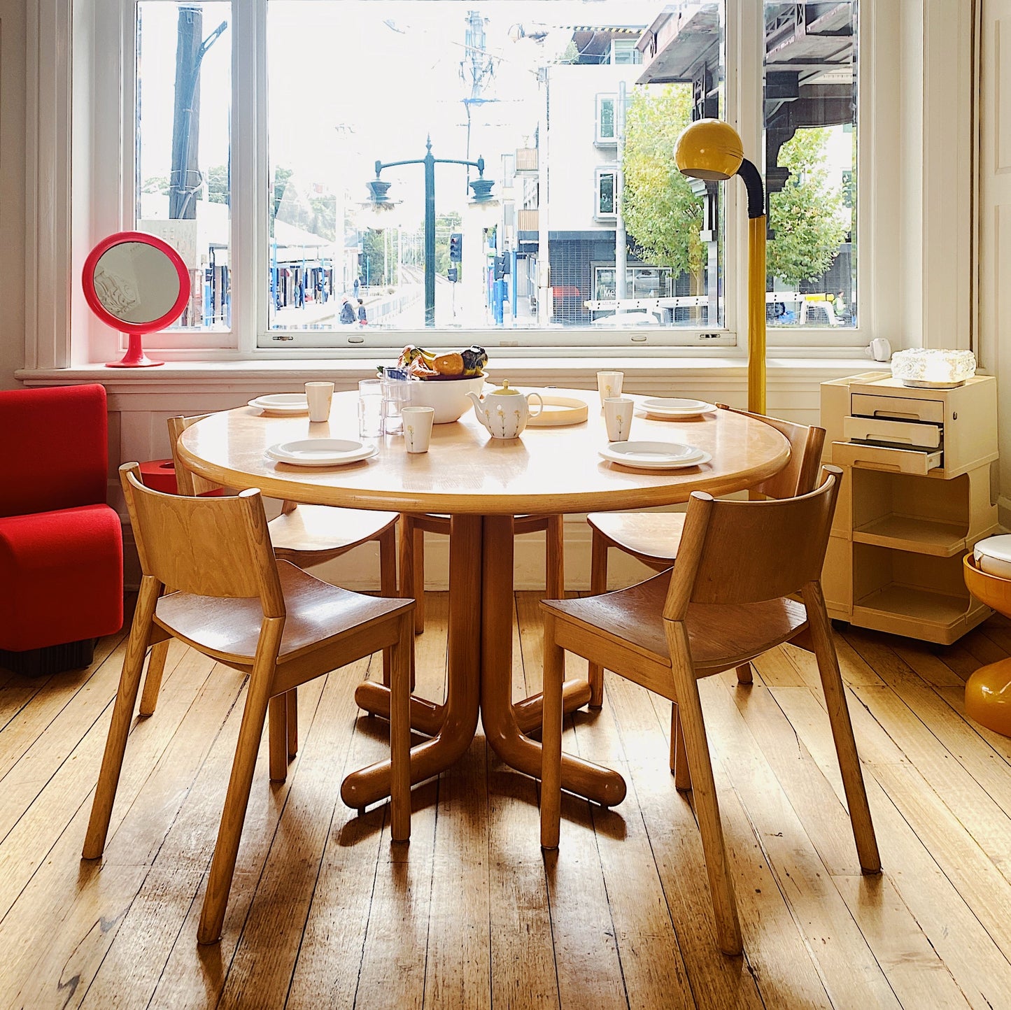 FANTASY #280 / Post Modern Italian Beechwood Dining Setting