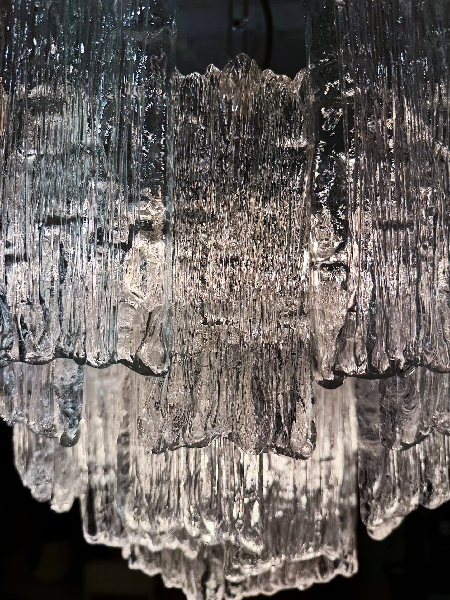 J.T. KALMAR / 1960s XL Austrian Ice Glass Chandelier