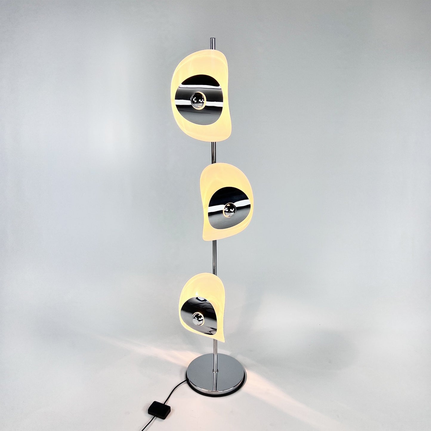 BREVETTATO / 1970s Chrome Italian Floor Lamp