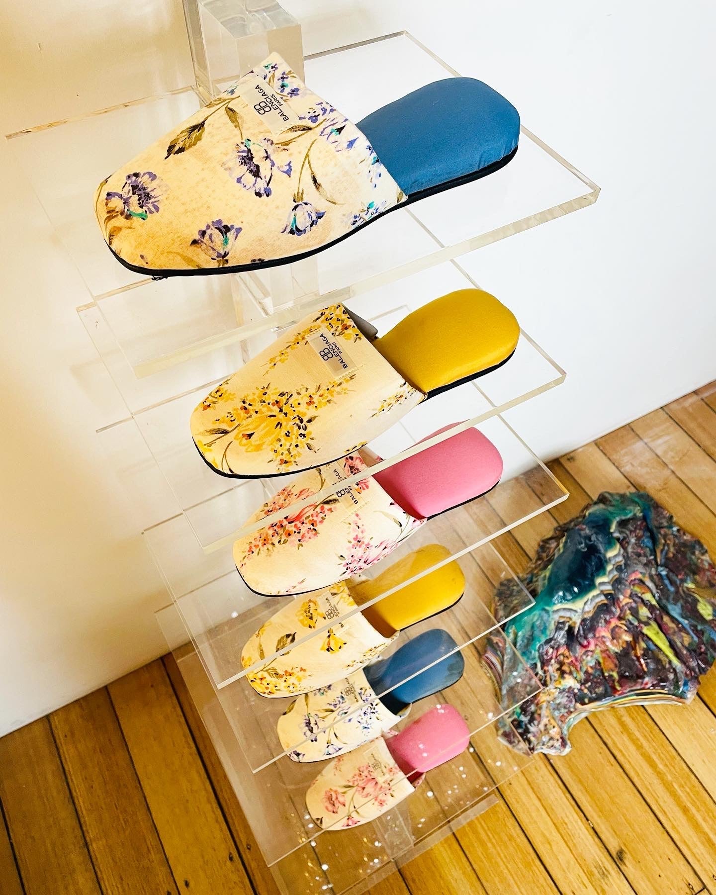 BALENCIAGA / Rare Deadstock Floral Slippers