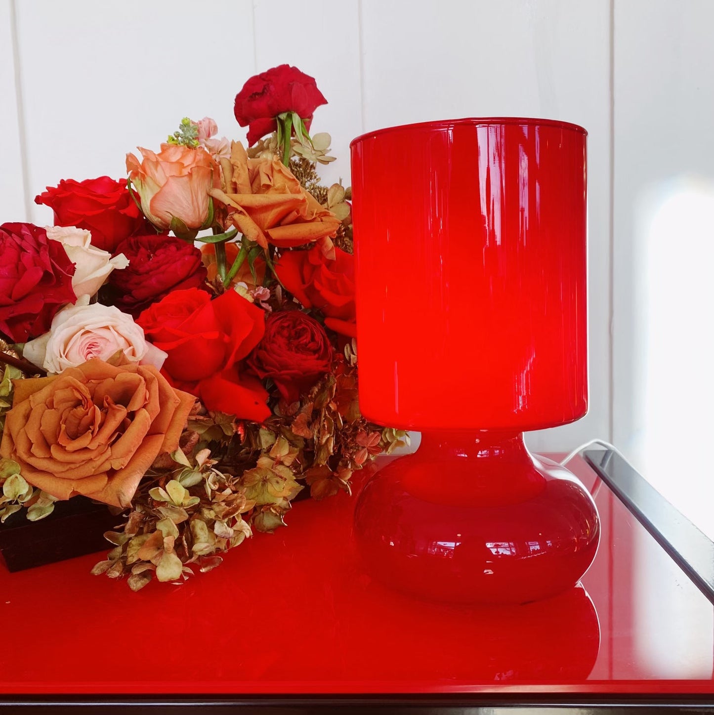 VINTAGE IKEA / Crimson Lykta Table Lamp