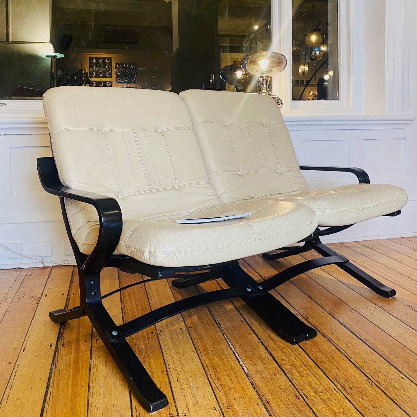 FANTASY #286 / Danish Deluxe Two Tone Leather Sofa