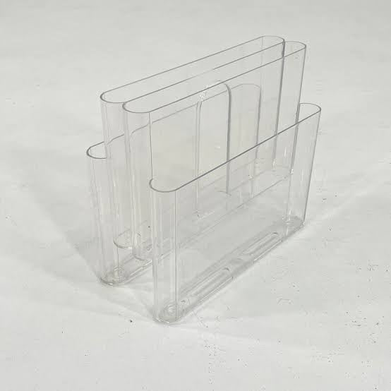 KARTELL / Transparent Crystal Kartell Magazine Rack designed by Giotto Stoppino